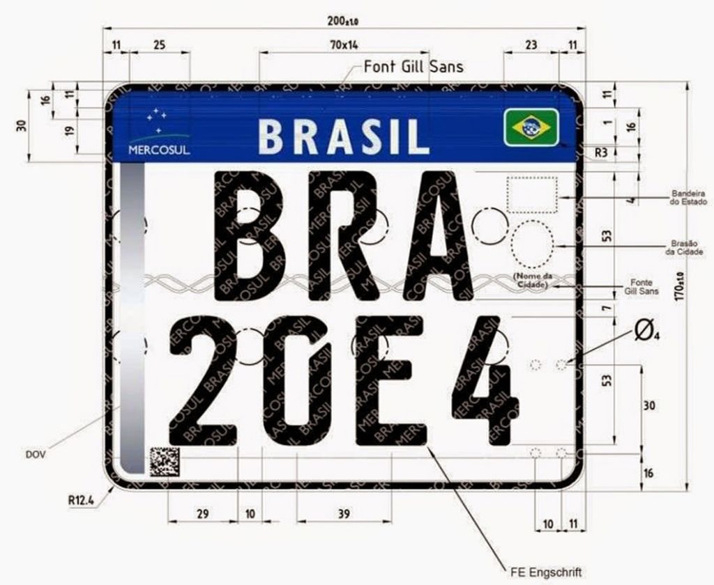 Resultado de imagem para placa padrão mercosul brasil