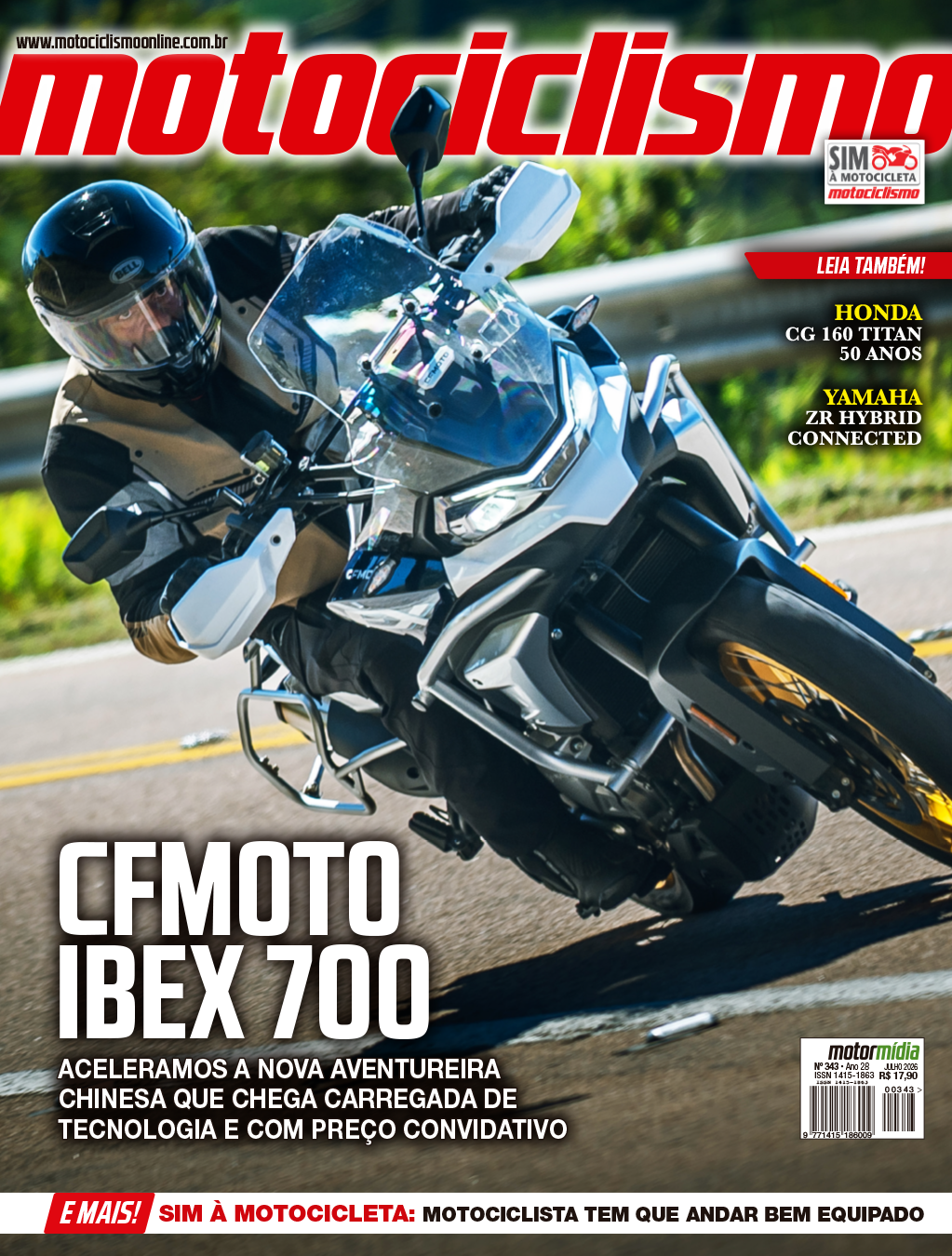 Capa da Revista MOTOCICLISMO com CFMoto Ibex 700