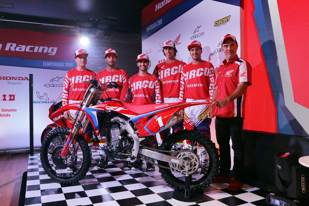 Equipe de motocross da Honda para 2019