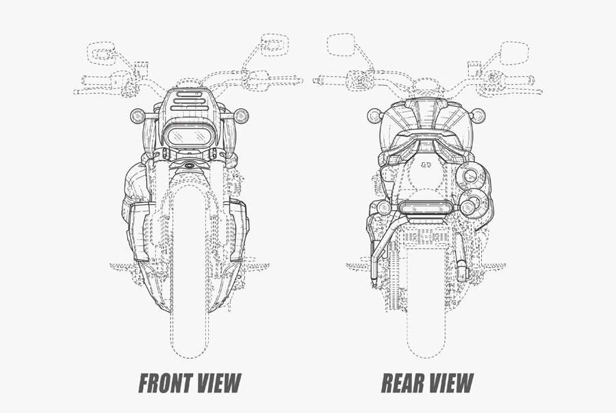 Desenho de nova moto da Harley-Davidson