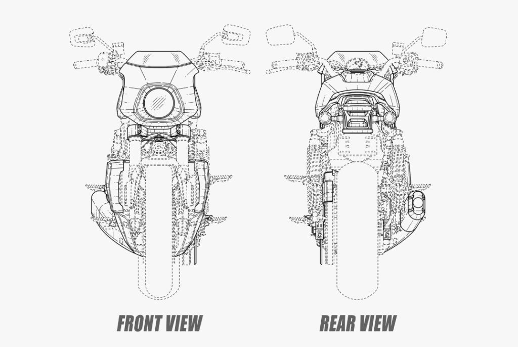 Desenho de nova moto da Harley-Davidson
