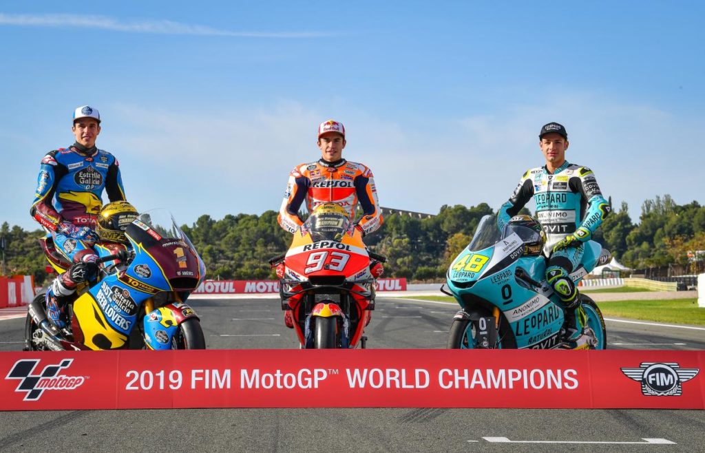 Campeões da temporada 2019 da MotoGP, Moto2 e Moto3