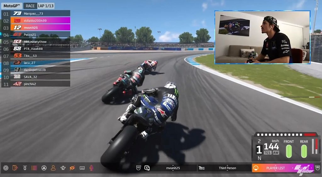 Corridas virtuais de moto3, moto2 e motogp