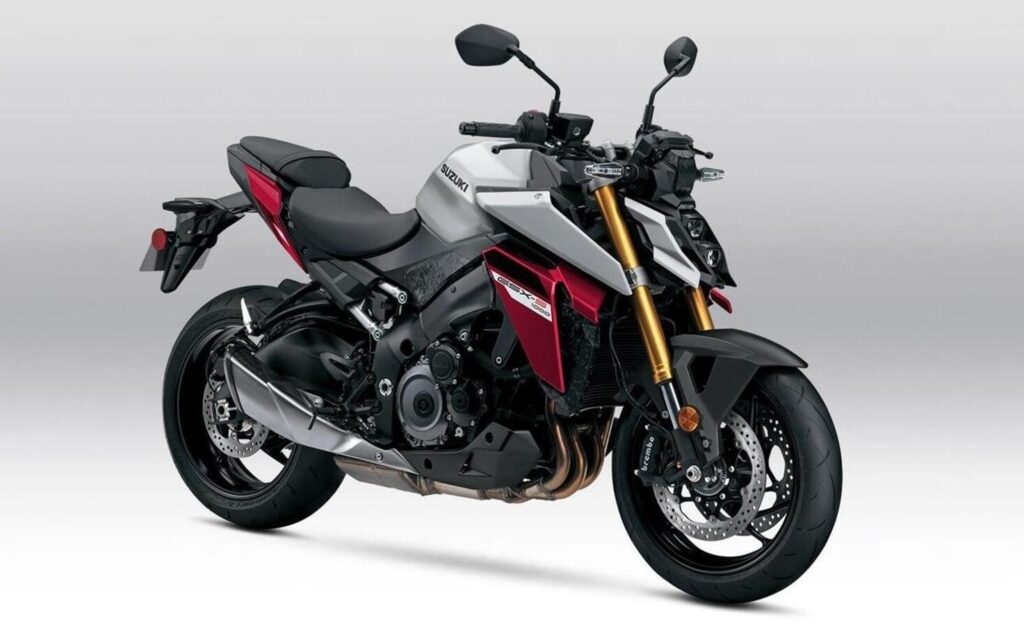 Suzuki GSX-S1000 branca e vermelha modelo 2024/2025