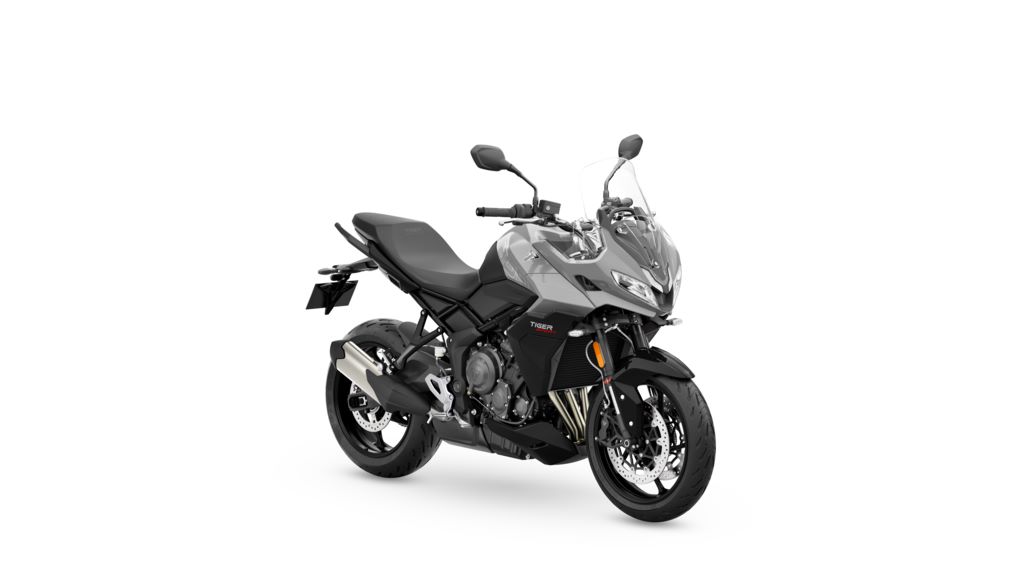 imagem lateral frontal Triumph Tiger Sport 800 2025 cinza