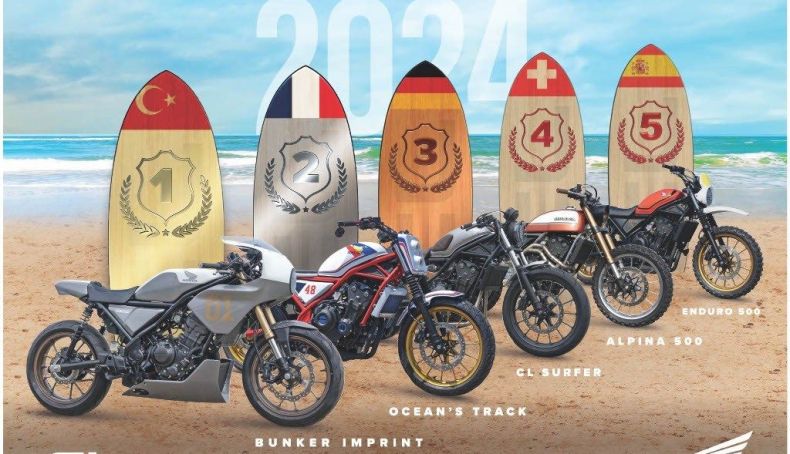 imagem lateral das motos campeãs do Honda Customs 2024