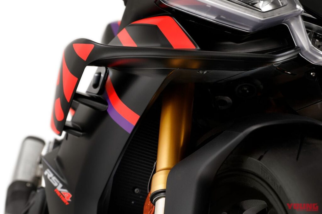 imagem das asas aerodinâmicas da Aprilia RSV4 Factory