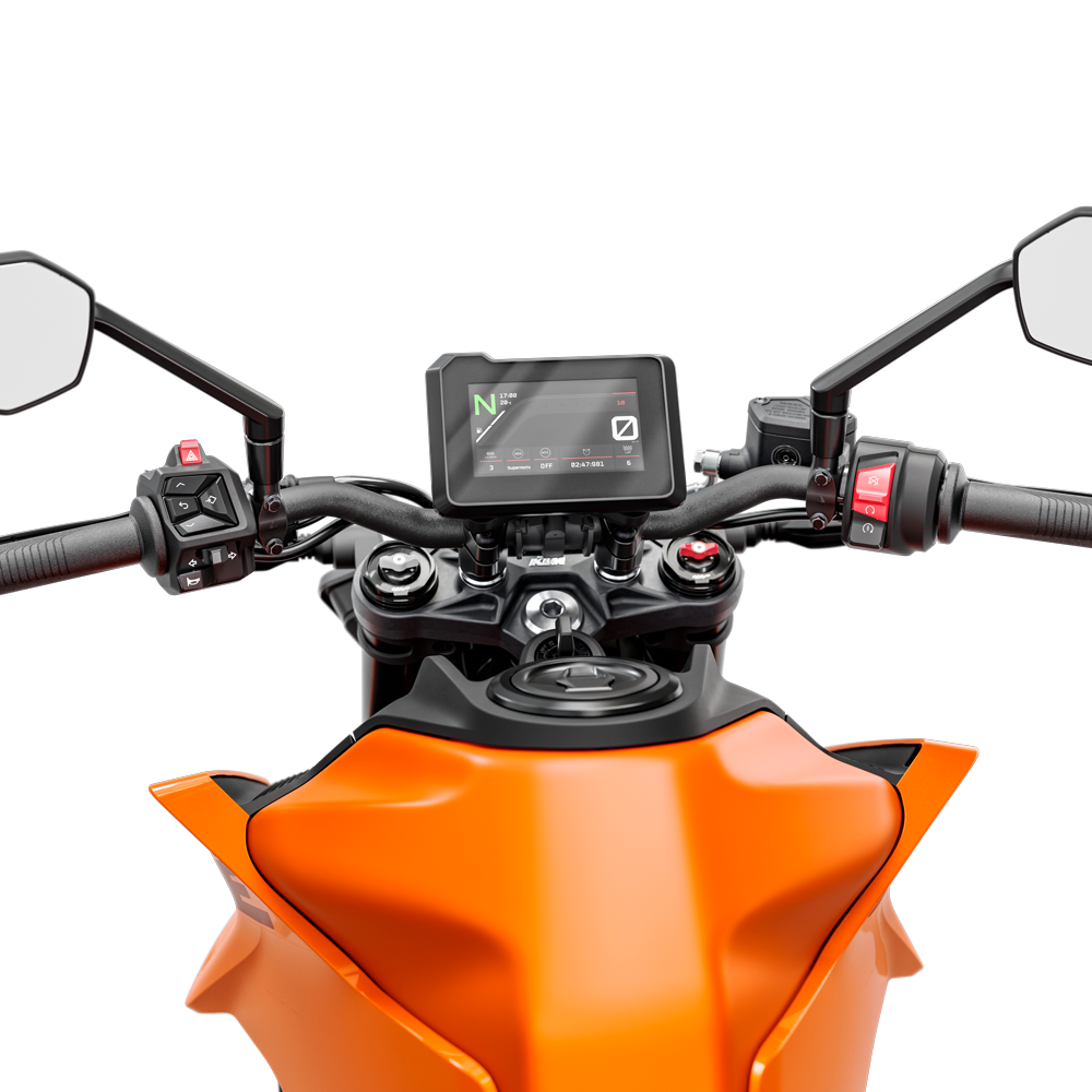 imagem do painel TFT da nova KTM 390 Duke 2025