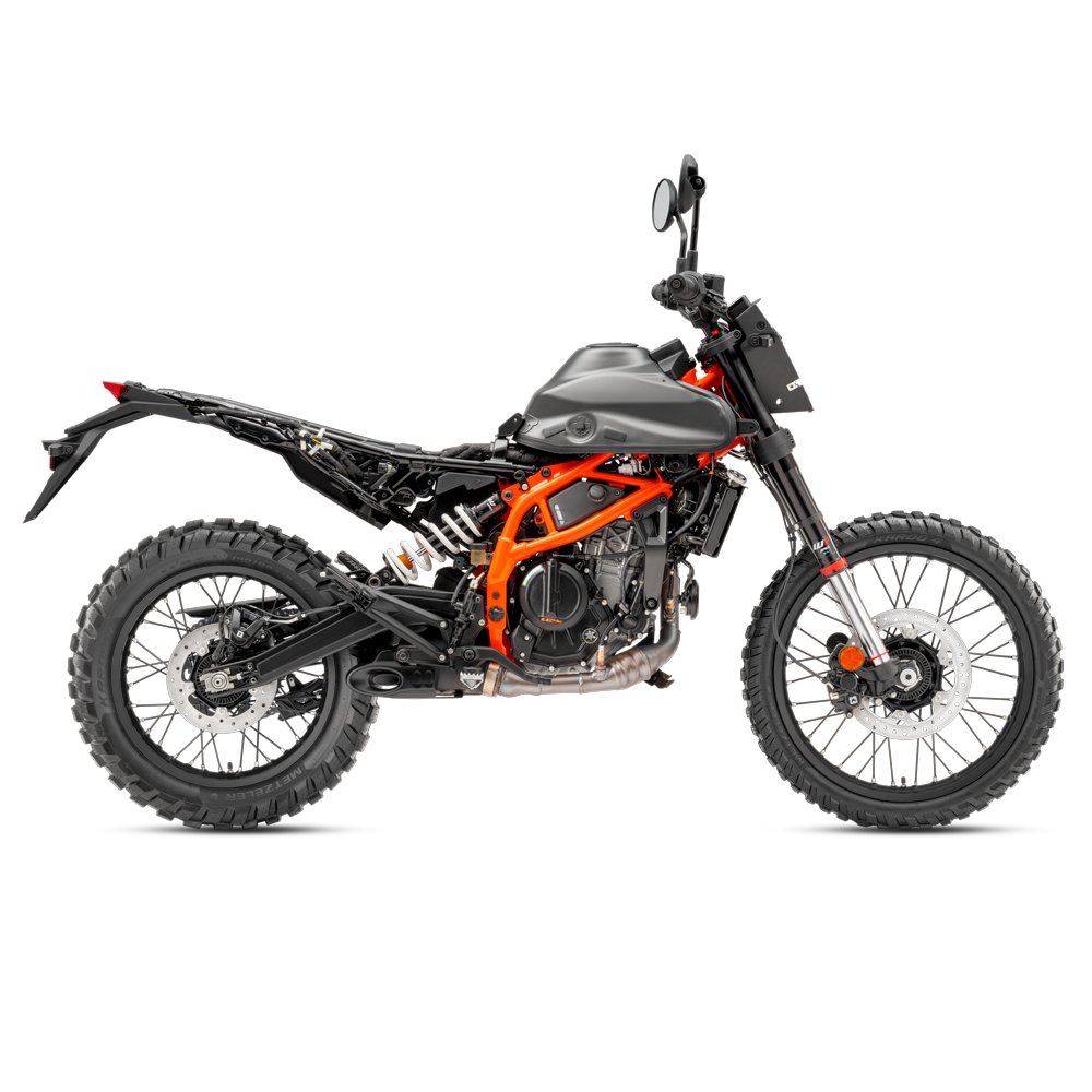 imagem do chassi e do motor da KTM 390 Enduro R 2025