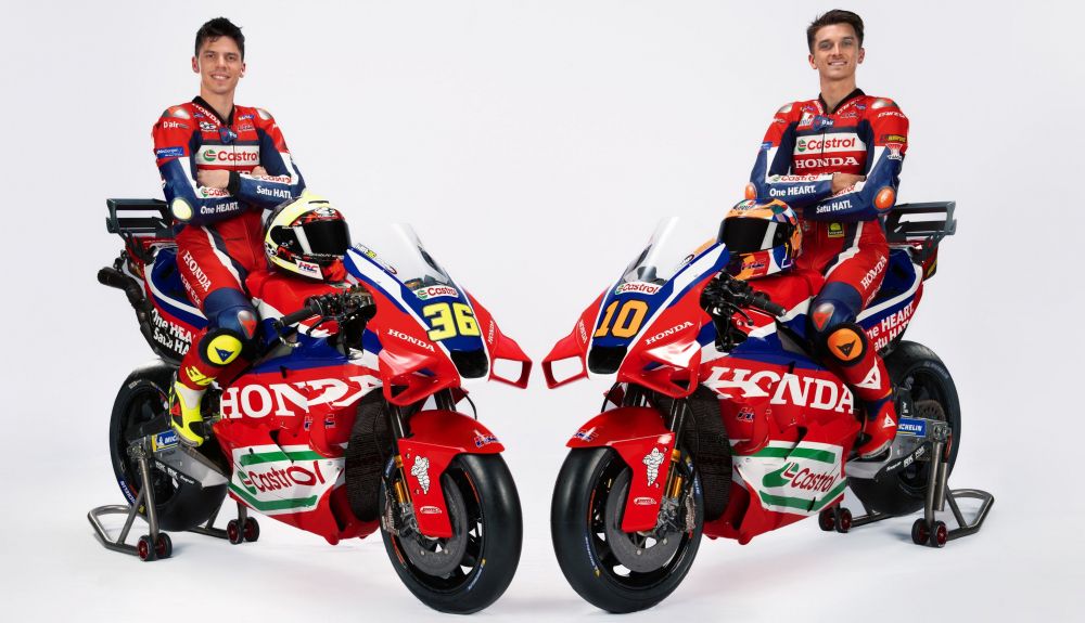 imagem das duas Honda RC213V 2025 de Mir e Marini