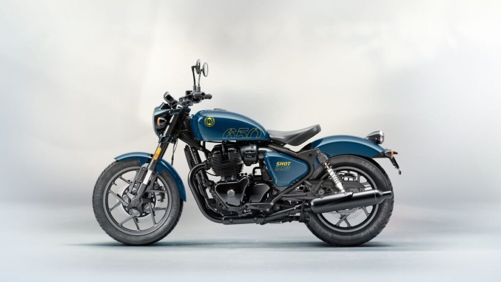 imagem da nova Royal Enfield Shotgun 650 azul