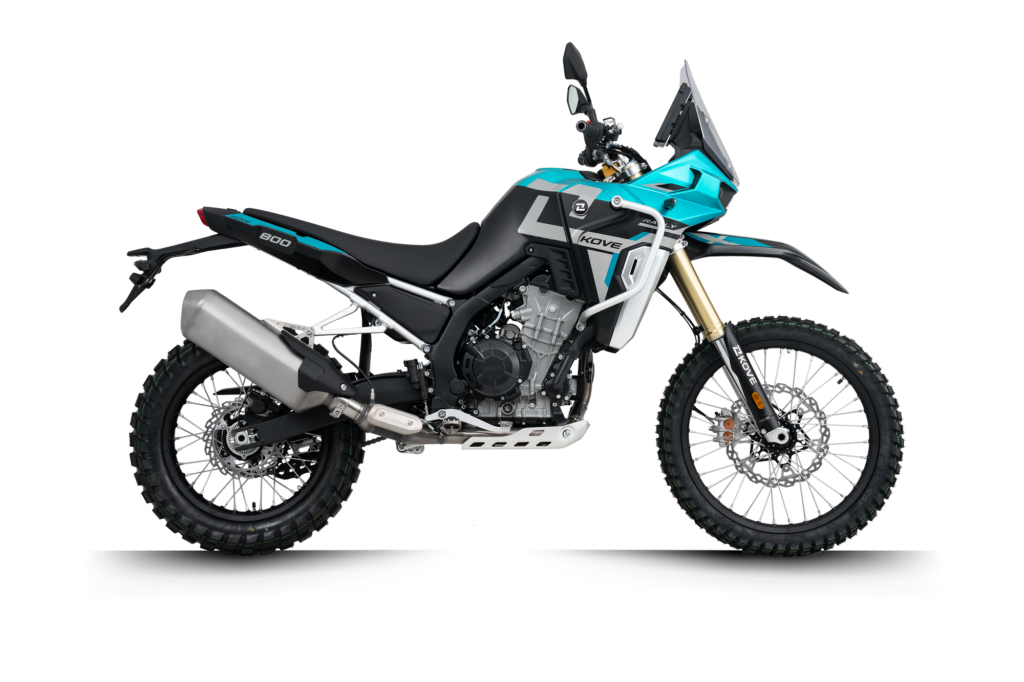 imagem lateral Kove 800X Rally azul