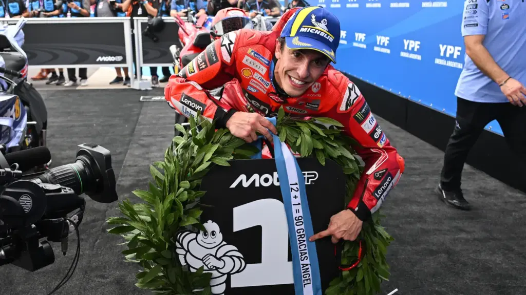 Marc Márquez comemora vitória no GP da Argentina de 2025