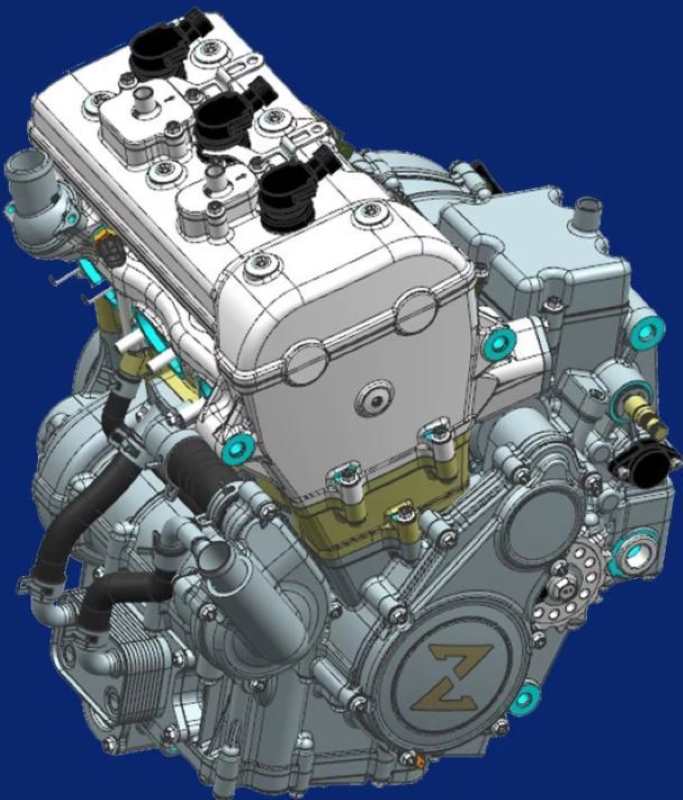 imagem motor tricilíndrico ZXJC 820RR Project 299