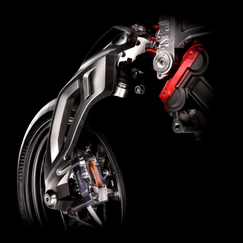 imagem da suspensão dianteira da Brough Superior RMB01