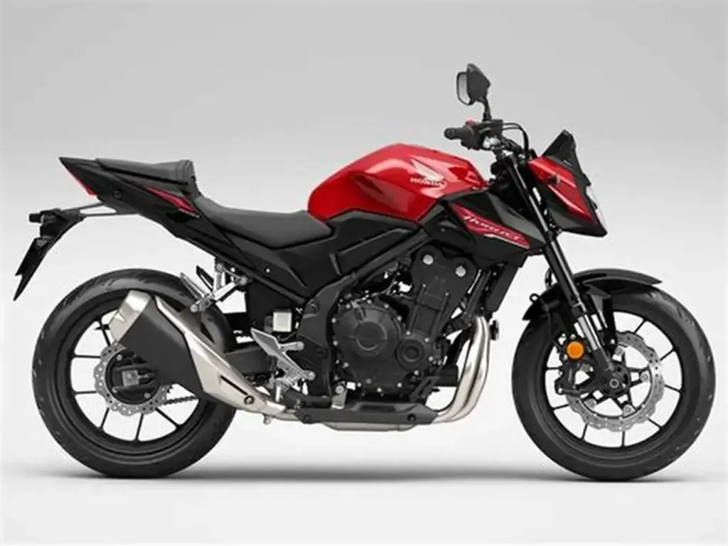 imagem lateral da nova honda cb 500 hornet 2025 vermelha