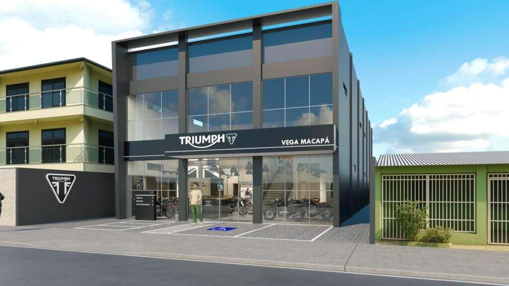 imagem da fachada da nova loja triumph motorcycles em macapá