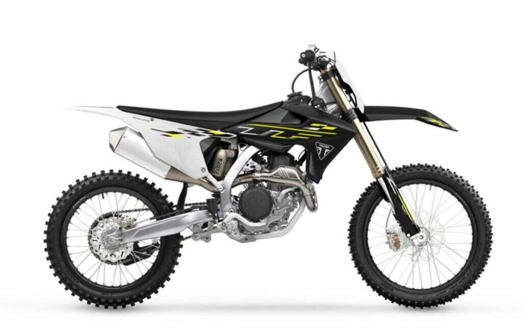 imagem lateral da nova Triumph TF 450-X 2026