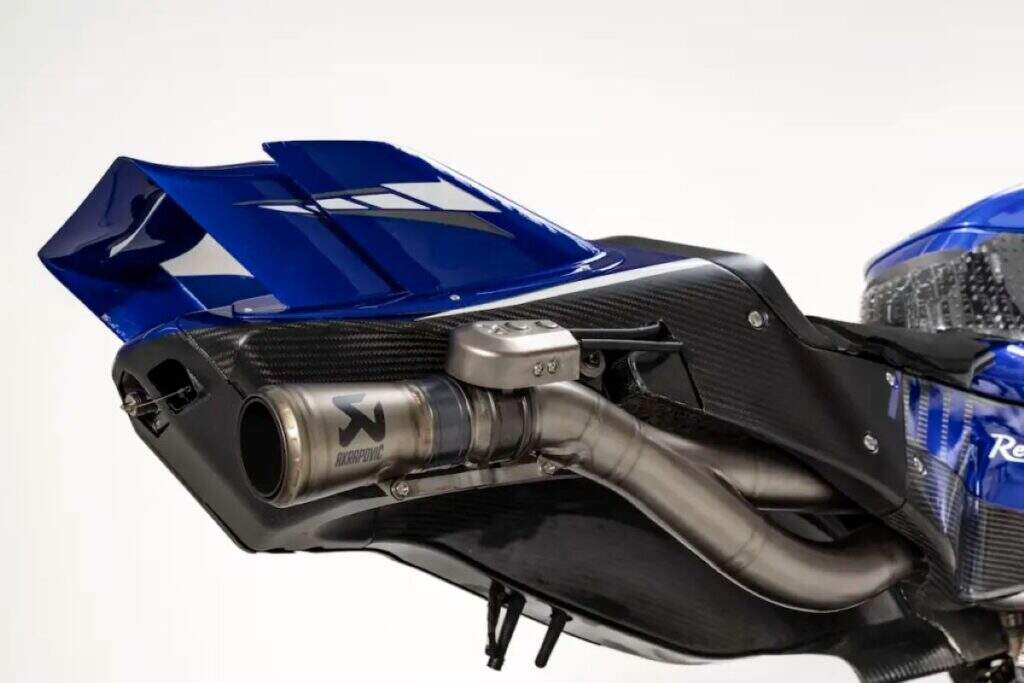 imagem da rabeta da nova yamaha com motor v4 para o motogp 2025