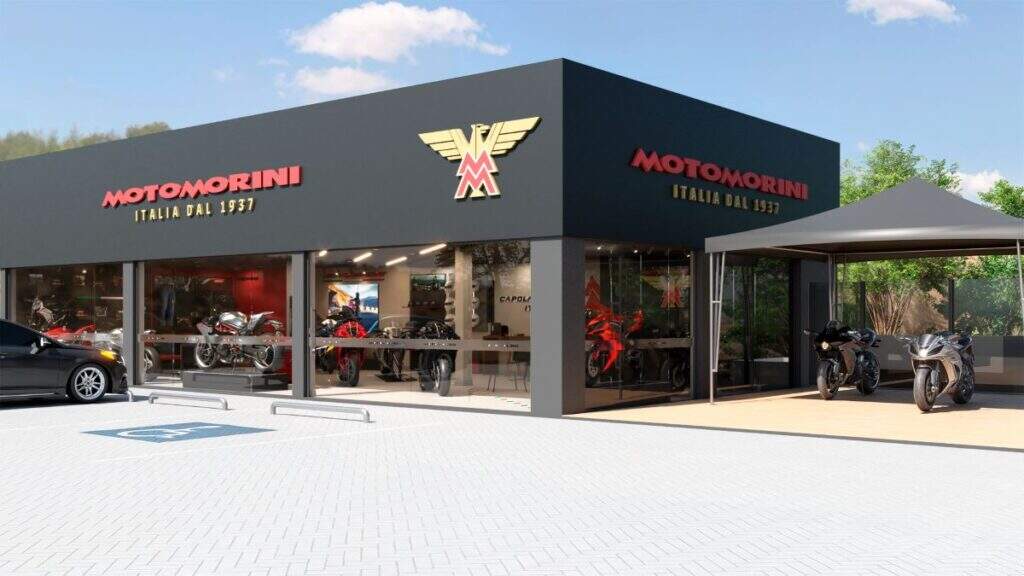 Ilustração fachada loja Moto Morini Curitiba