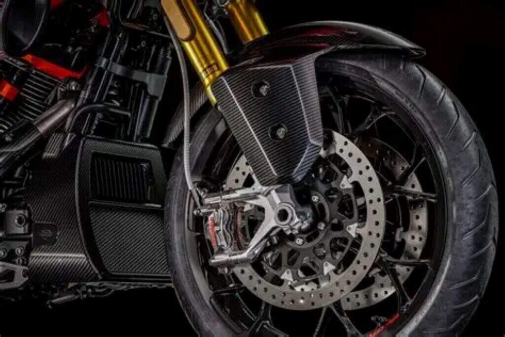 imagem do freio dianteiro da Harley-Davidson CVO Road Glide RR