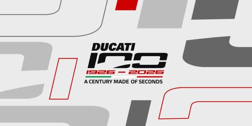 imagem logo ducati 100 anos celebração