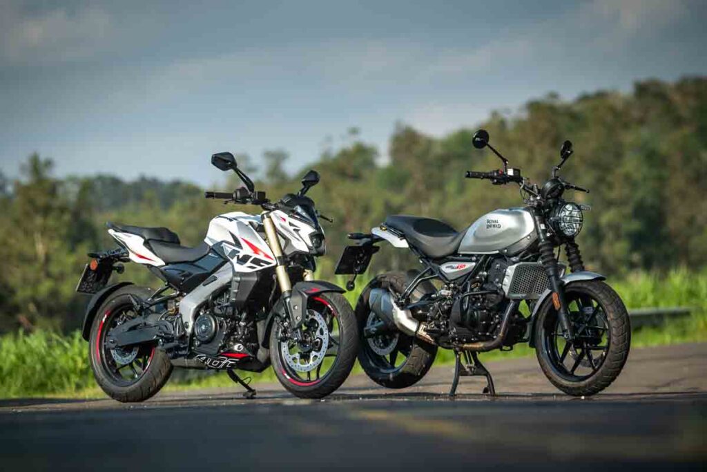 imagem Royal Enfield Guerrilla 450 e Bajaj Dominar NS400Z