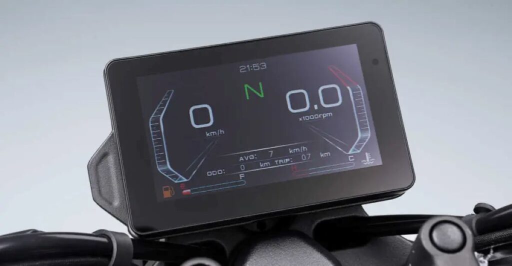 imagem do painel tft da Zontes 125 C2