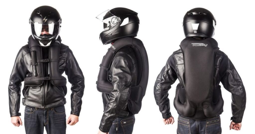 imagem piloto com airbag de moto