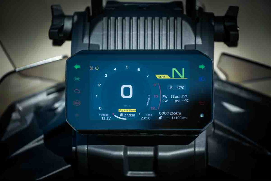 imagem do painel tft da cfmoto ibex 700
