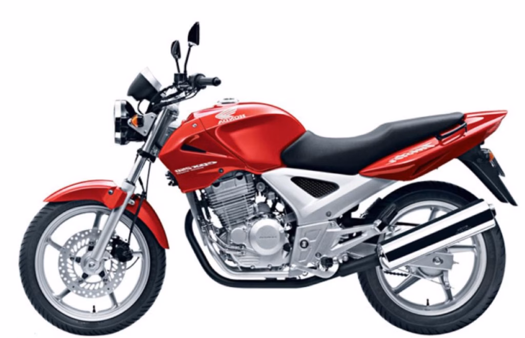 imagem lateral da Honda CBX 250 Twister 2002 vermelha