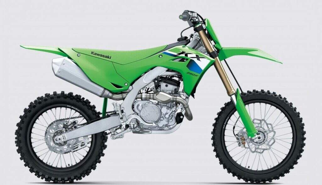 imagem lateral da nova Kawasaki KX250F 2027