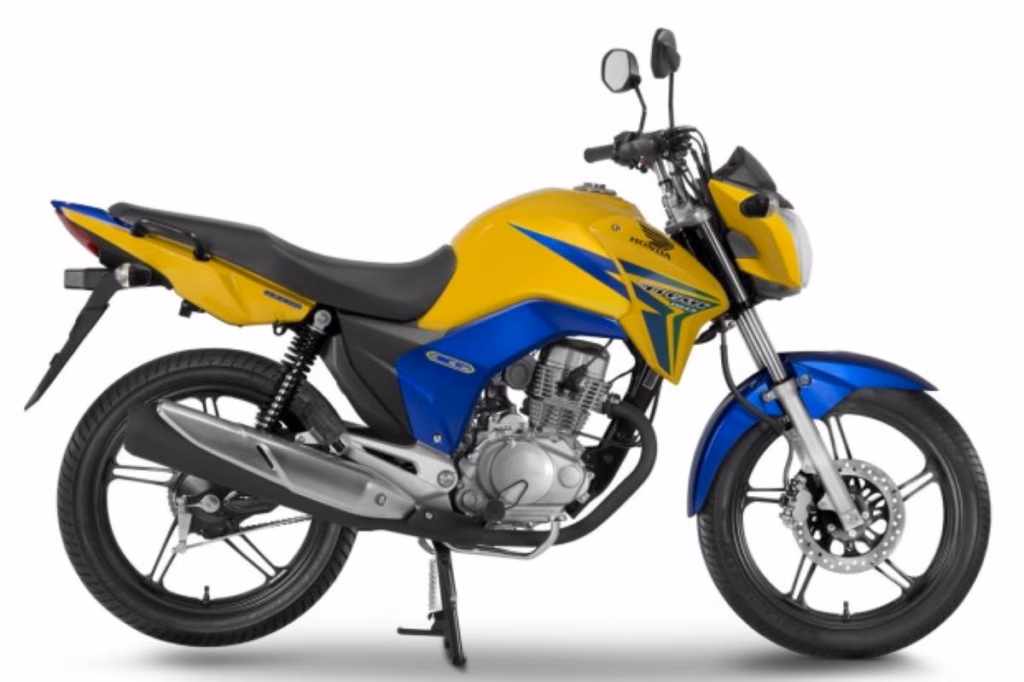 imagem lateral da Honda CG 150 Edição Especial da Copa