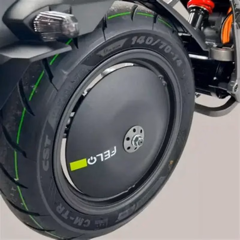 imagem da roda traseira do scooter elétrico Felo FW-06