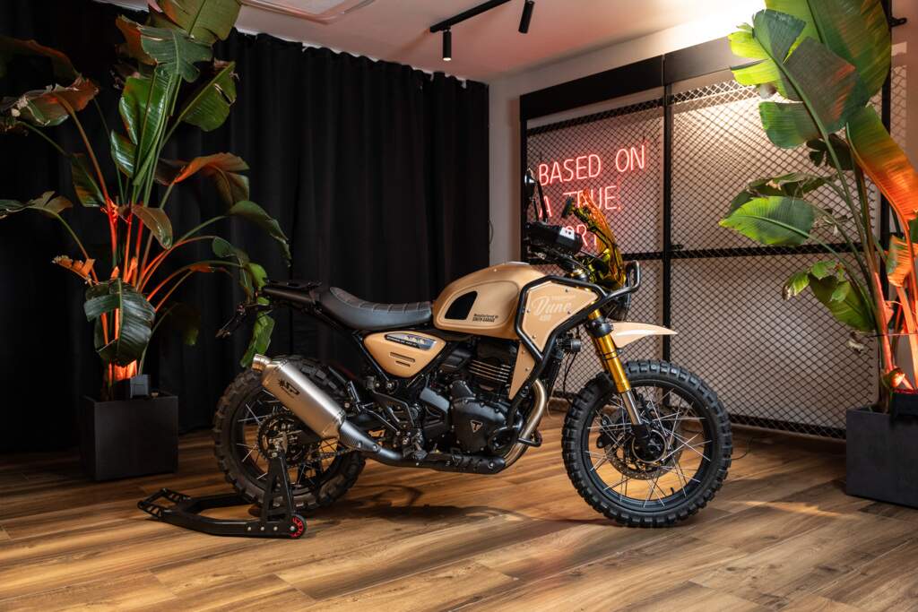 Triumph Scrambler customizada para o concurso Originals 2026 disputando o prêmio pela Itália