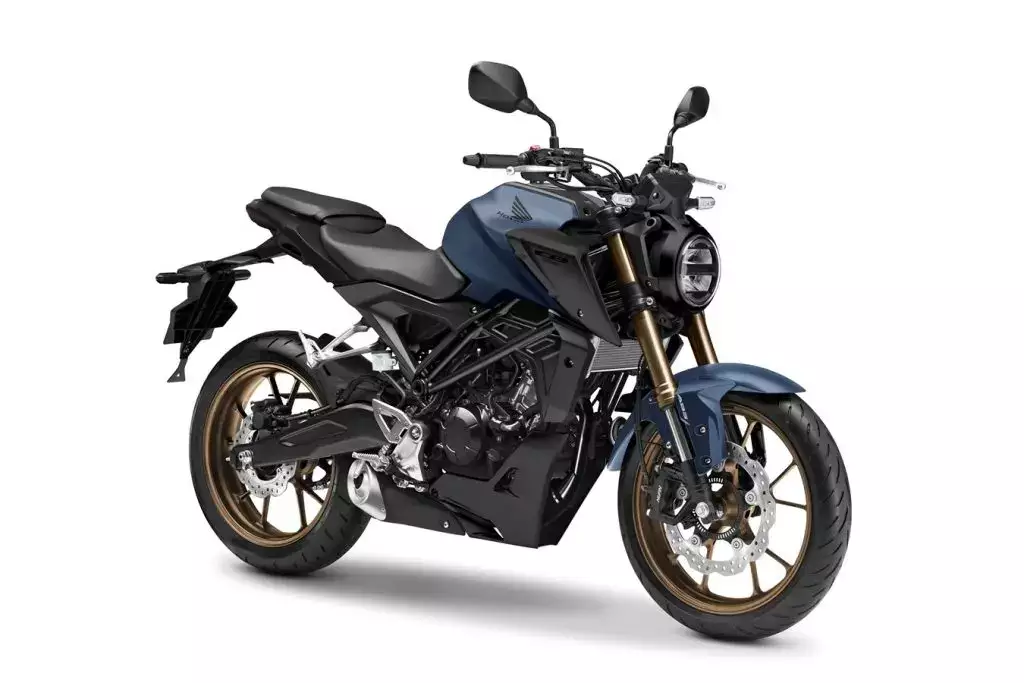 imagem frontal da Honda CB125R azul