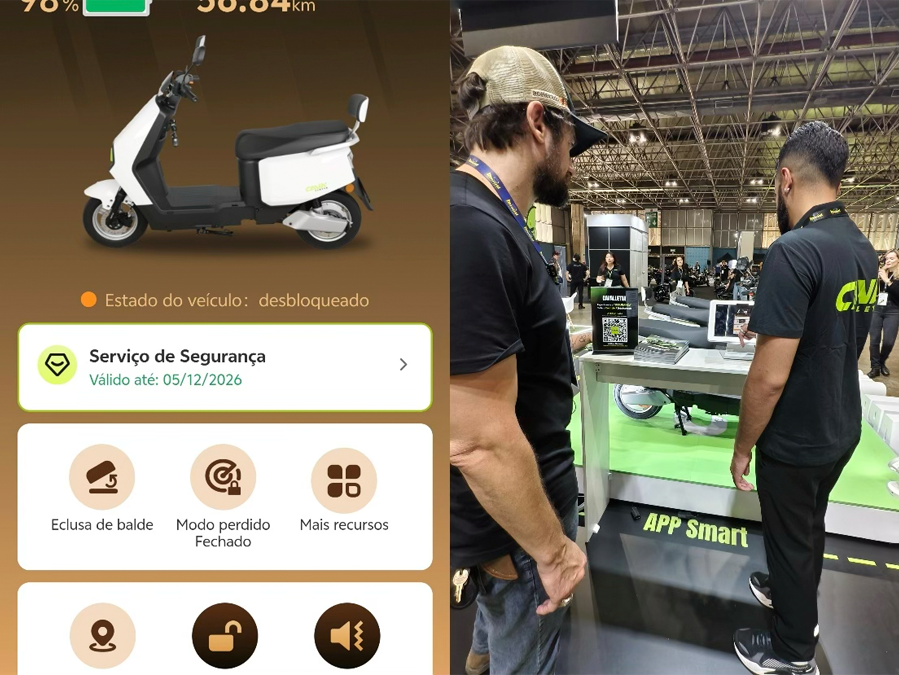 Demonstração do aplicativo Smart APP da Cavalletta durante o Festival Moto Brasil 2026