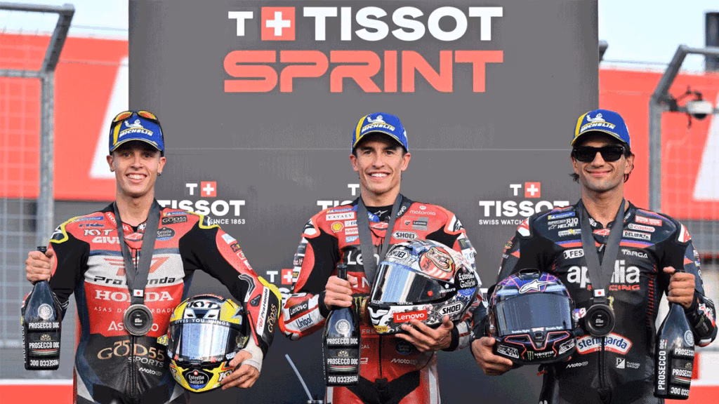 Moreira, Márquez e Martín - pódio da Sprint do Japão