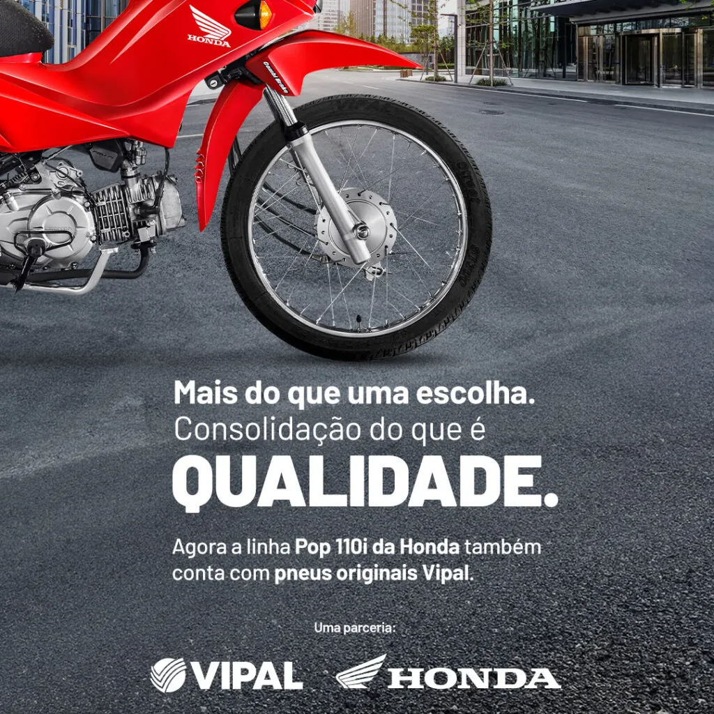 Honda Pop 110i passa a sair de fábrica com pneus Vipal