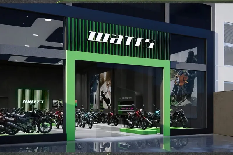 Perspectiva de fachada de concessionária Watts