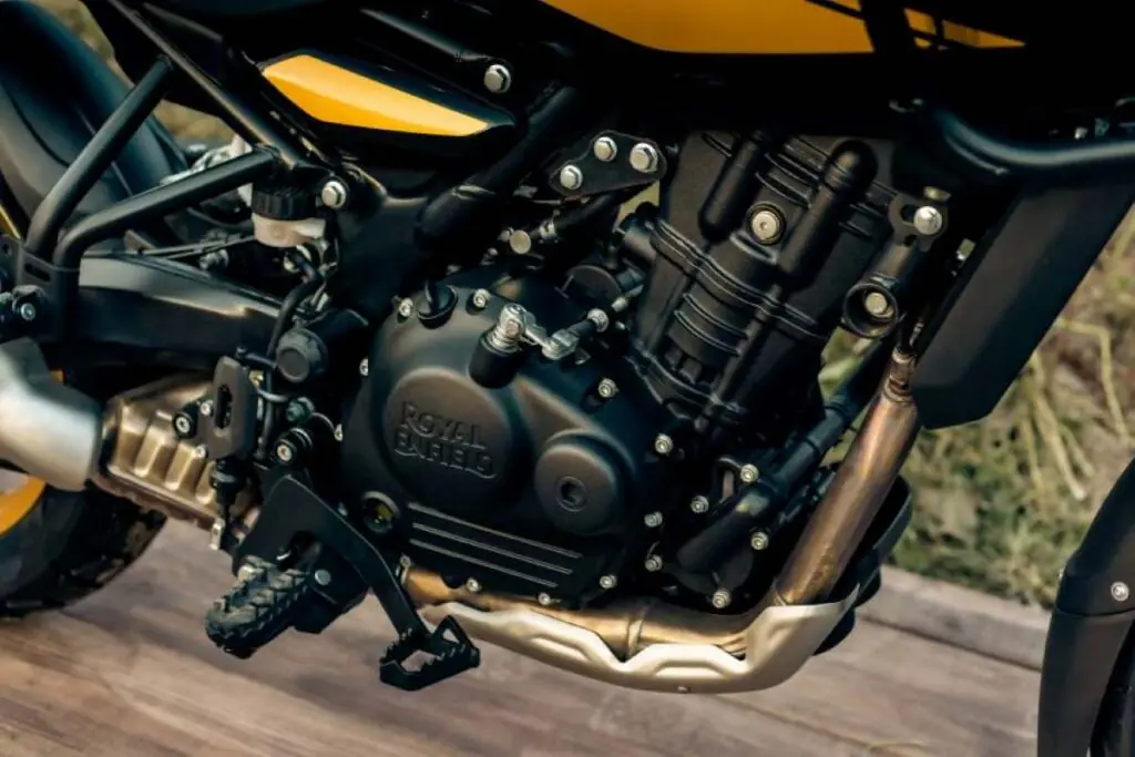 Detalhe do motor da Himalayan 450, o Sherpa 450