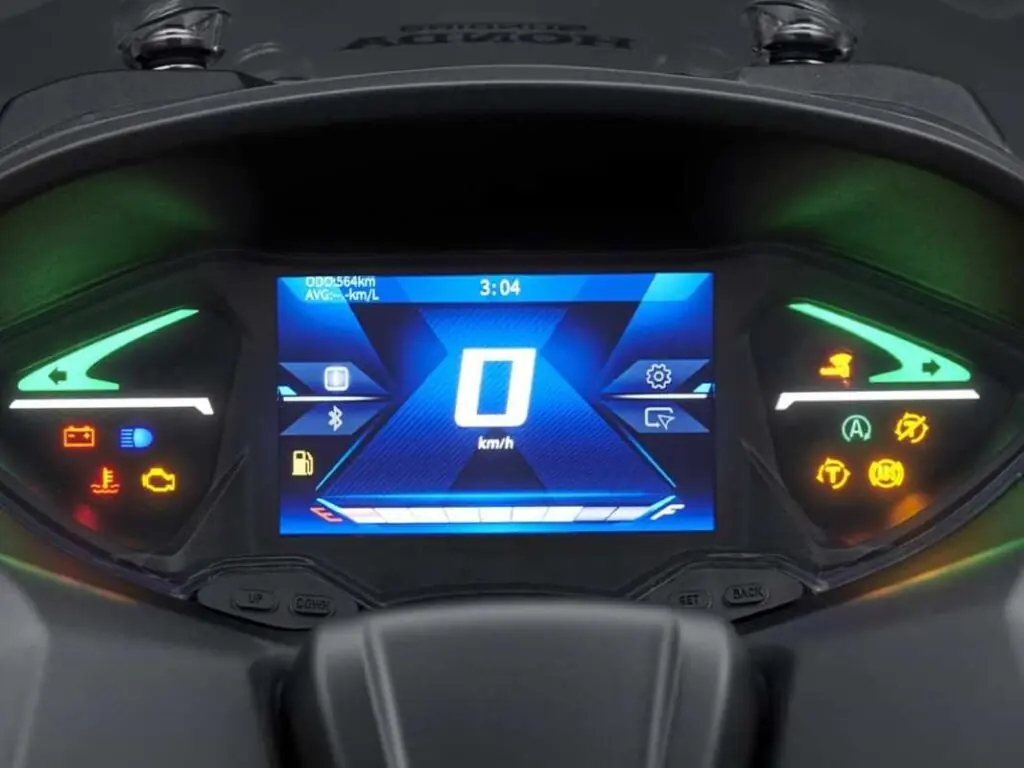imagem do painel tft do novo scooter Honda NS150GX