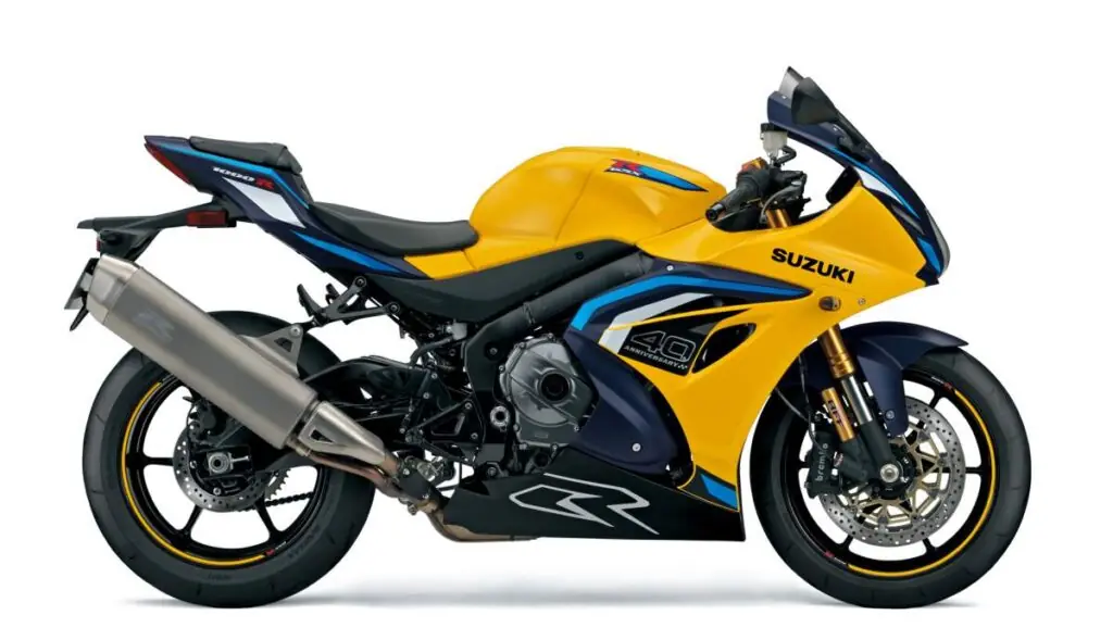 imagem lateral da nova Suzuki GSX-R1000R 2026 amarela