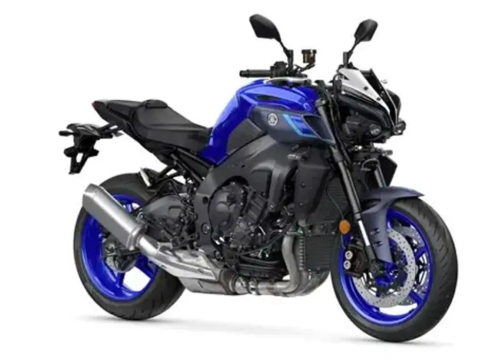 imagem lateral da super naked yamaha mt-10 2025 azul