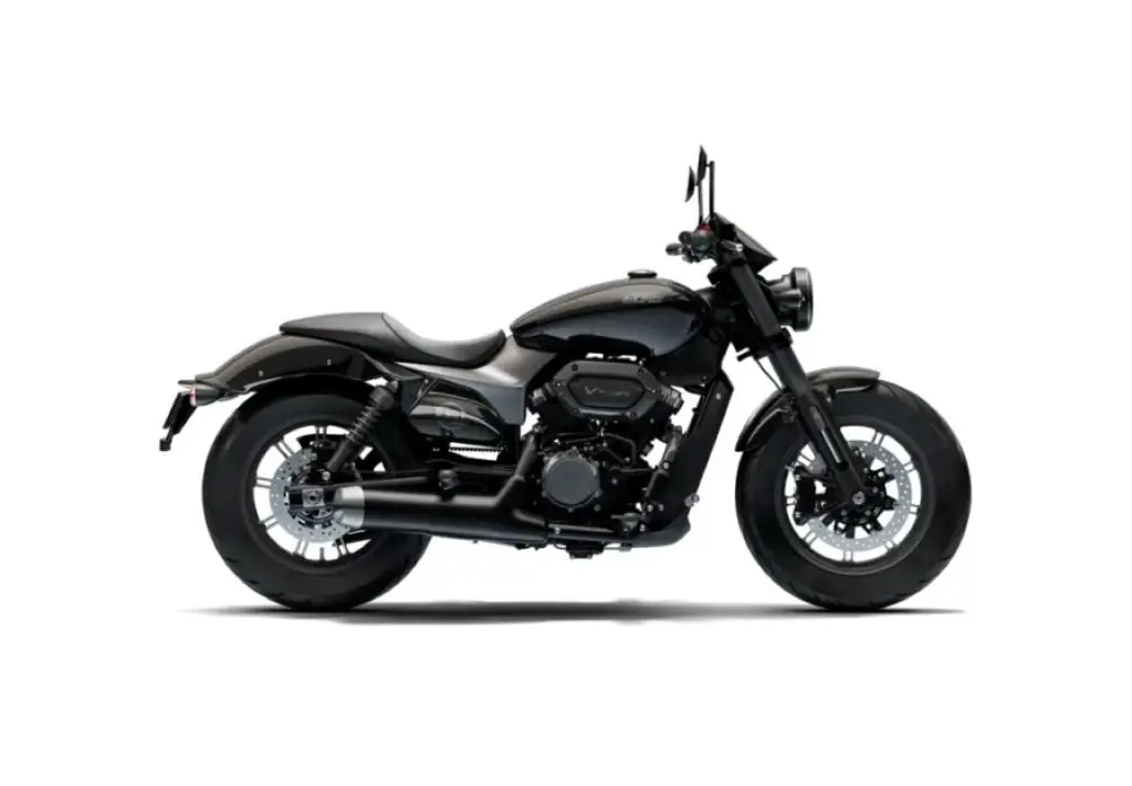 imagem lateral da nova bobber Moto Morini Rumble