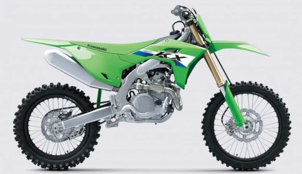 imagem lateral da nova Kawasaki KX450F